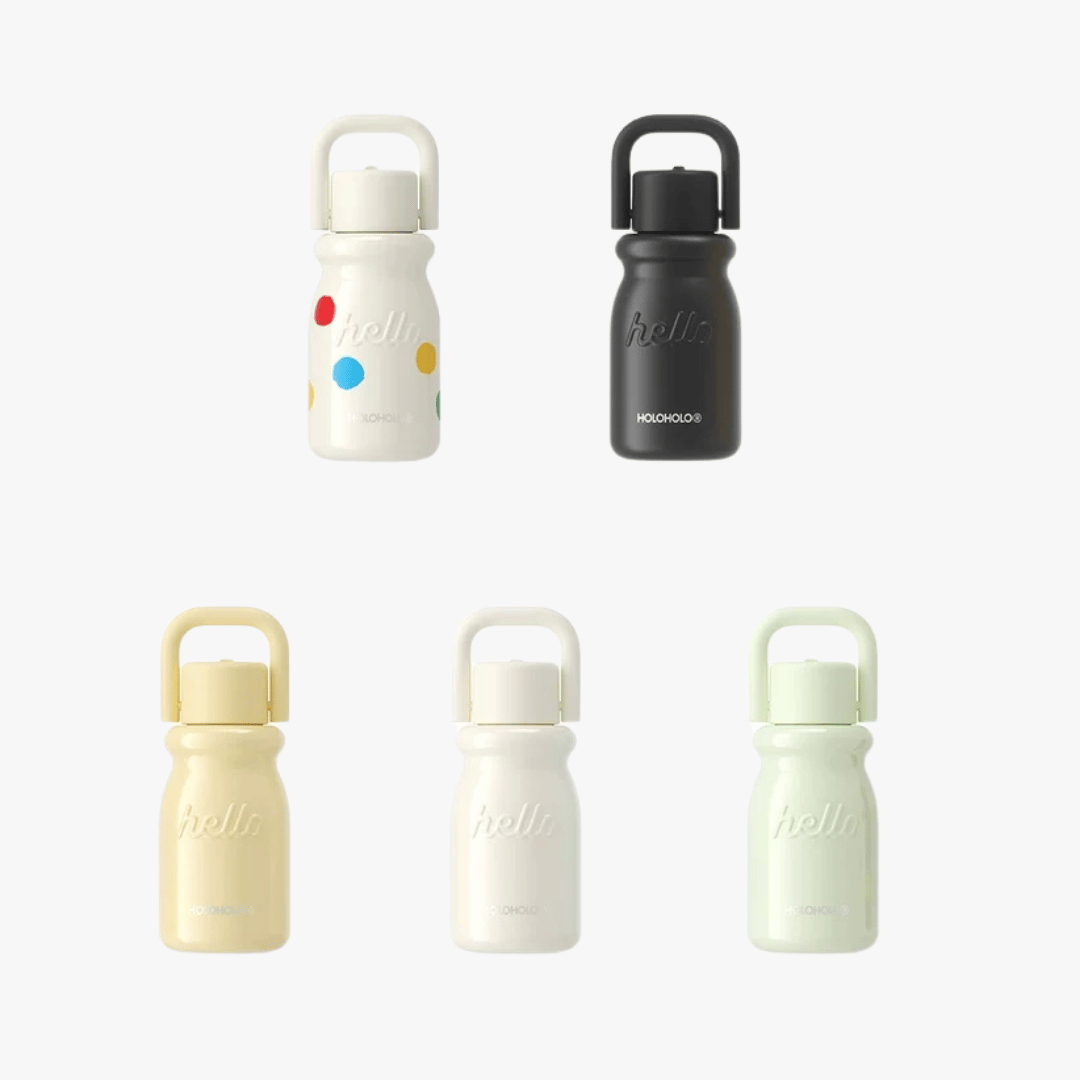Holo Tumbler with patented design, SUS316 stainless steel, no-thread mouth, 12-hour ice/heat retention, rotatable handle, and one-click pop-up lid for easy use and cleaning.