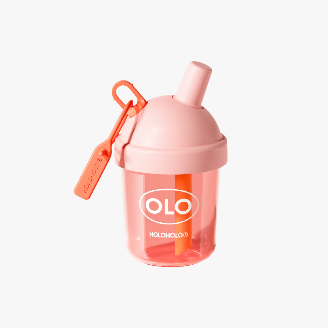 Pink Bubble Tea Cup 14oz - Compact 420ml Bubble Tea Cup featuring a leak-proof stowable straw cap and portable silicone handle for easy carrying
