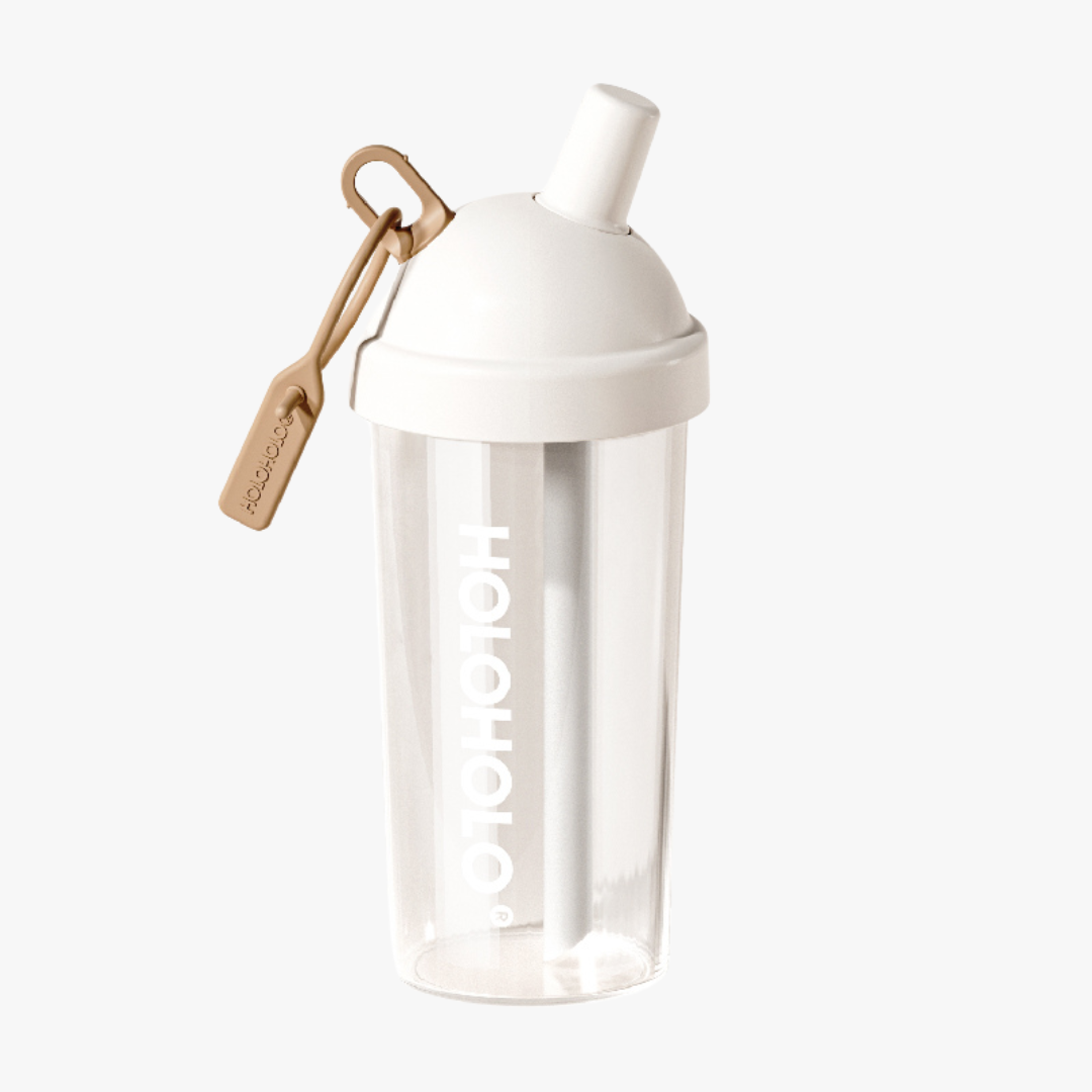 White Bubble Tea Cup 24oz - 720ml Bubble Tea Cup with a portable silicone handle and dual-layer sealing design, perfect for spill-free hydration