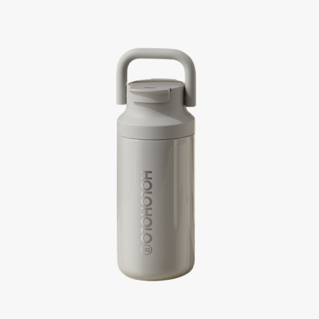 Black Holo BrewCap Thermo 24oz - featuring a 360-degree leak-proof seal and ergonomic rotatable handle, designed for spill-free and comfortable carrying