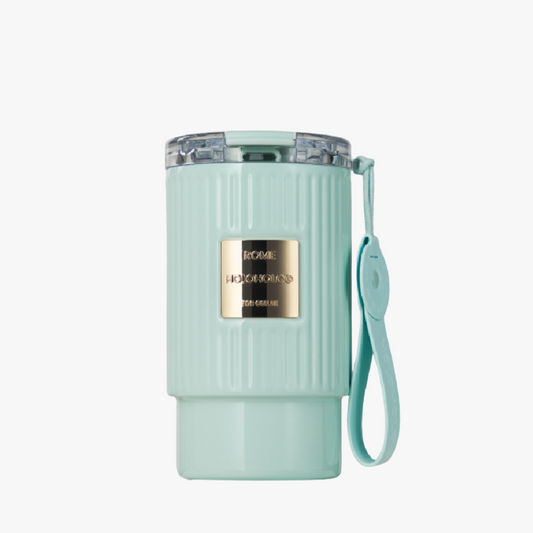 Blue Rome Coffee Tumbler 17oz - Rome Coffee Tumbler with a split double drink lid, offering versatile sipping options for straw or direct drinking modes